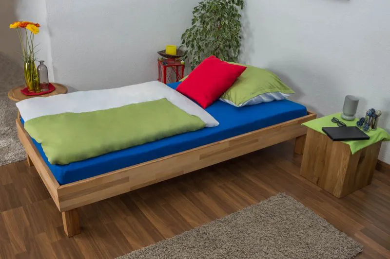 Futonbett / Massivholzbett Wooden Nature 04 Kernbuche geölt  - Liegefläche 100 x 200 cm (B x L)