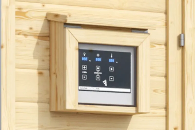 Sauna Steuergerätverkleidung für den Außenbereich | Schützt vor direkten Witterung | Nordische Fichte | Steuergerätschutzkasten