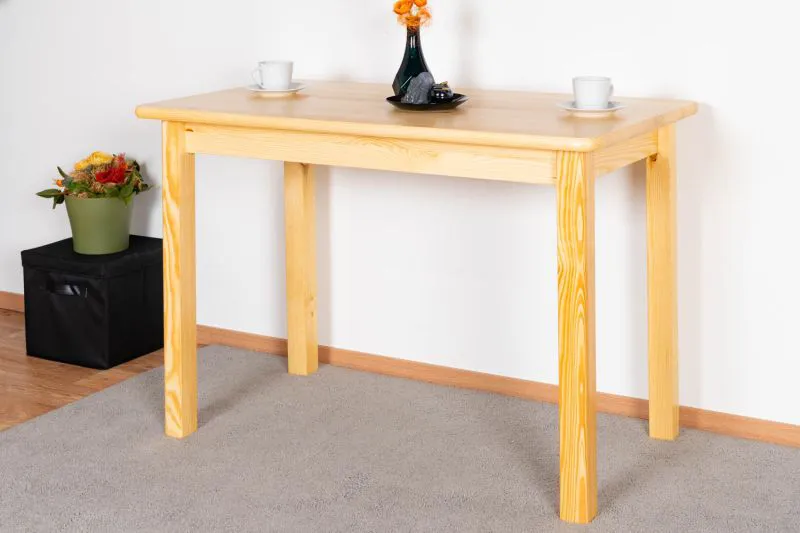 Tisch Kiefer massiv Vollholz natur 001 (eckig) - Abmessung 110 x 60 cm (B x T)