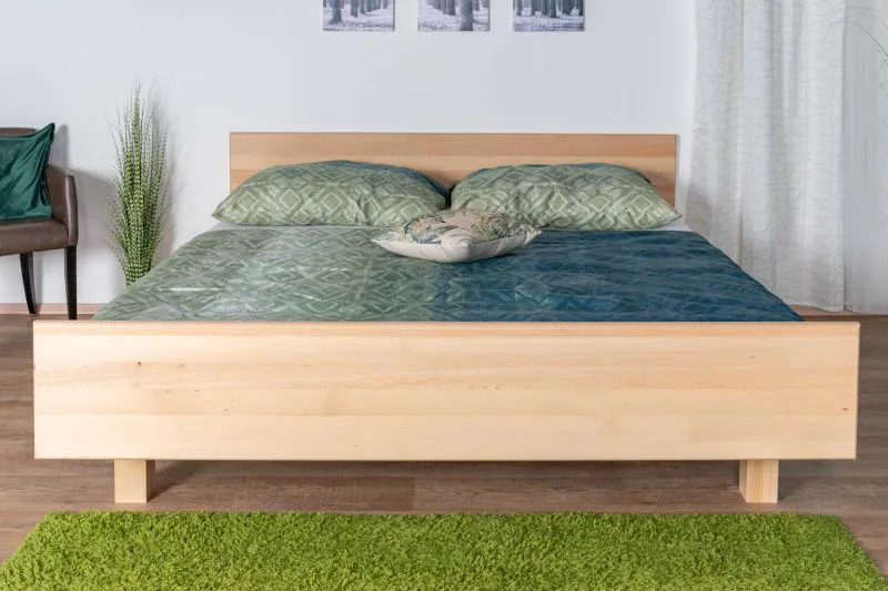 Doppelbett / Gästebett Buche massiv Vollholz natur 116, inkl. Lattenrost - Abmessung 180 x 200 cm