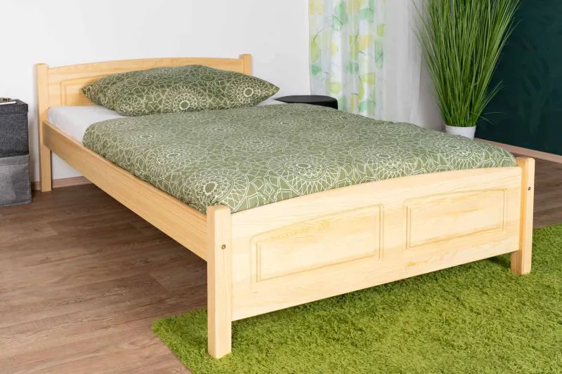 Kinderbett / Jugendbett Kiefer massiv Vollholz natur 80, inkl. Lattenrost - Abmessung 120 x 200 cm