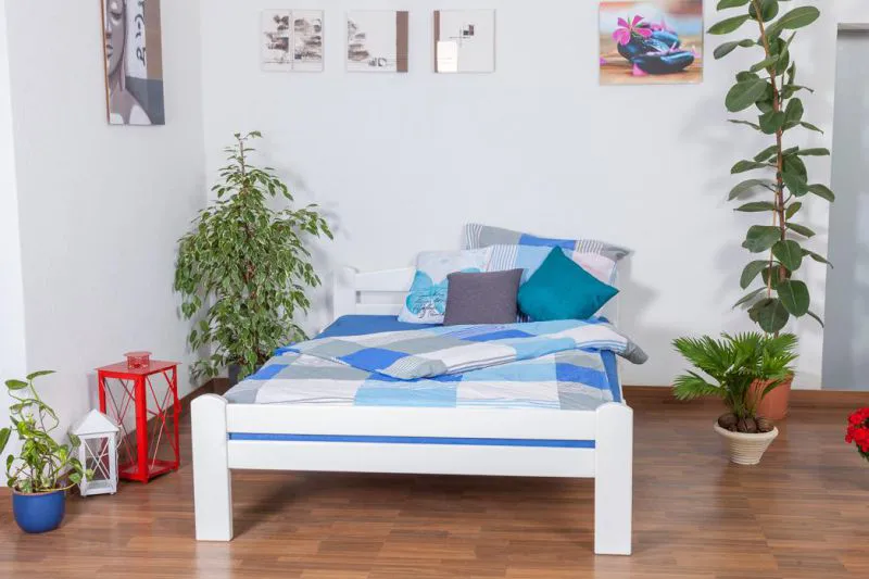 Bett 140 x 200 cm Buche Weiß mit Lattenrost Abbildung