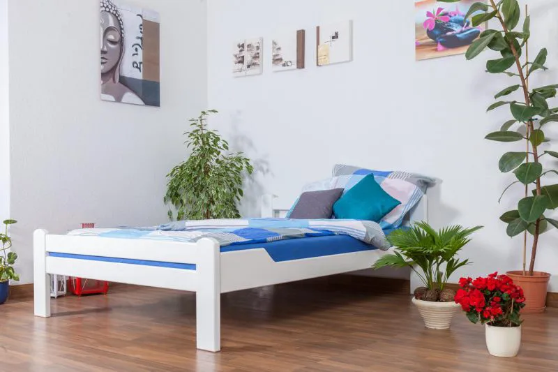 Weißes Buche Bett 140 x 200 cm Weiß Abbildung
