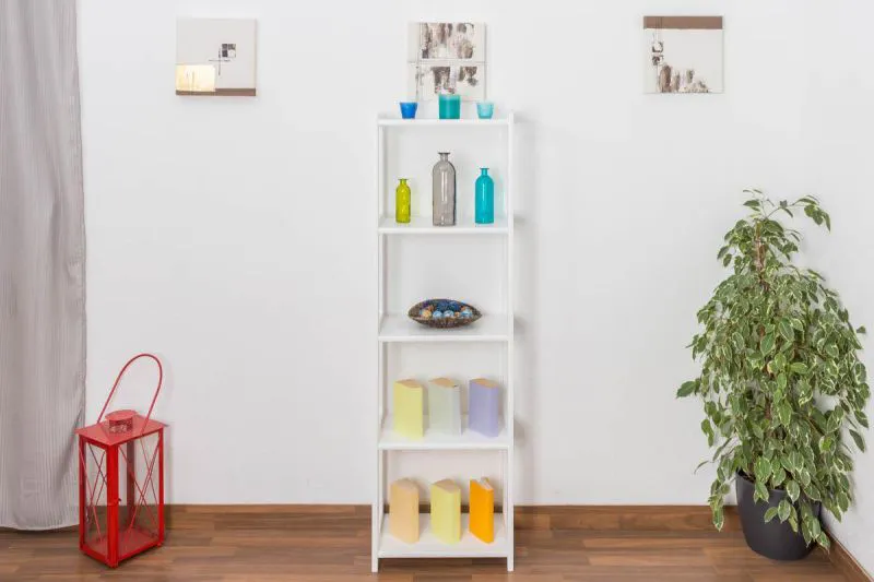 Standregal, 50 cm breit, Kiefer Holz-Massiv, Farbe: Weiß Abbildung