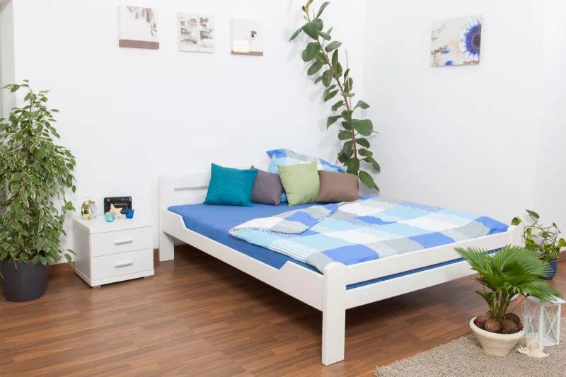 Buche Bett 180 x 200 cm Weiß Abbildung