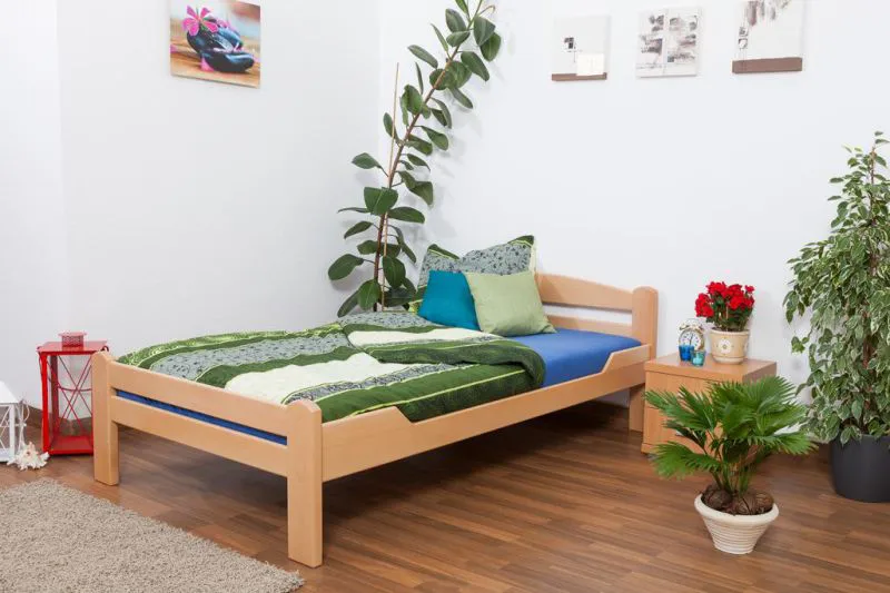 Bett 120 x 200 cm Buche massiv Natur Abbildung
