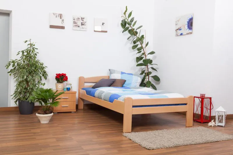 Buche Holzbett 120 x 200 cm Natur Abbildung