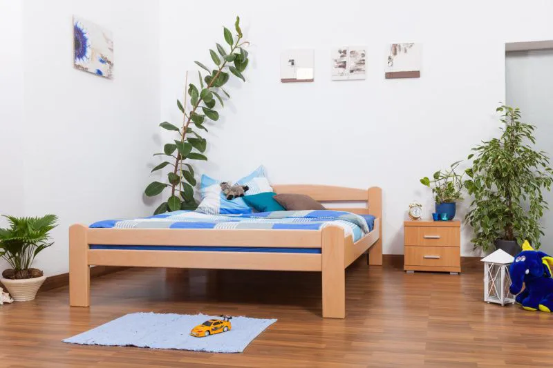 Bett 160 x 200 cm Buche Natur mit Lattenrost Abbildung