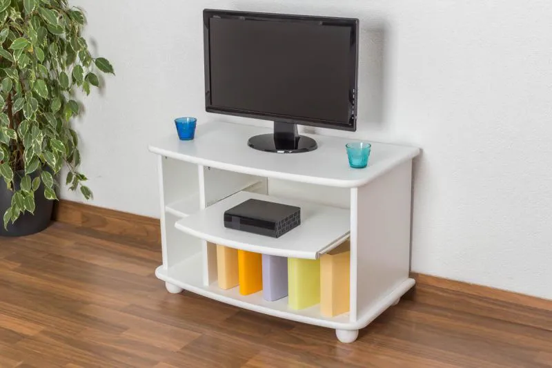 TV-Board Massivholz Farbe: Weiß 50x77x40 cm  Abbildung