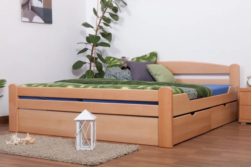 Stauraumbett Bettgestell Buche 180 x 200 cm Natur Abbildung