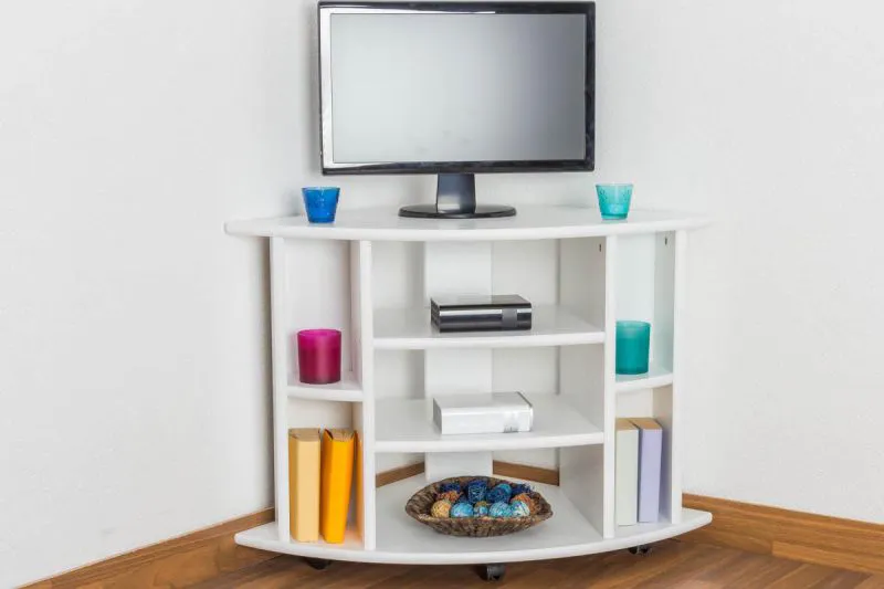 TV-Kommode Massivholz Farbe: Weiß 65x65x65 cm  Abbildung