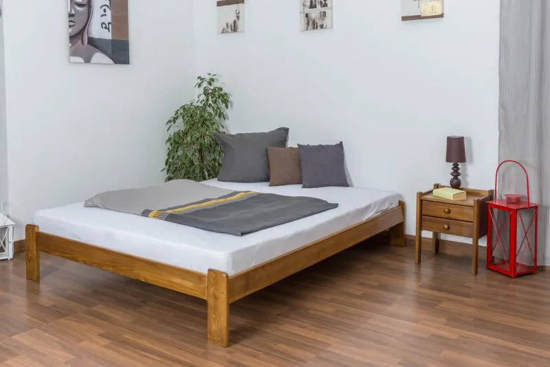 Kiefer Bett 160 x 200 cm Eiche Abbildung