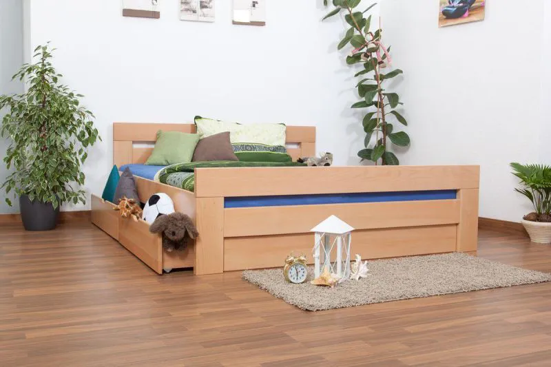 Holzbett Buche 180 x 200 cm Natur Abbildung