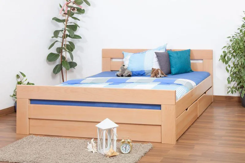 Massivholzbett Buche 180 x 200 cm Natur Abbildung
