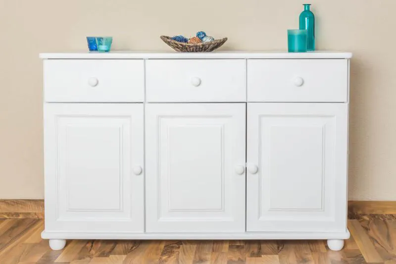 Anrichte, Küchenschrank - Farbe: Weiß Abbildung