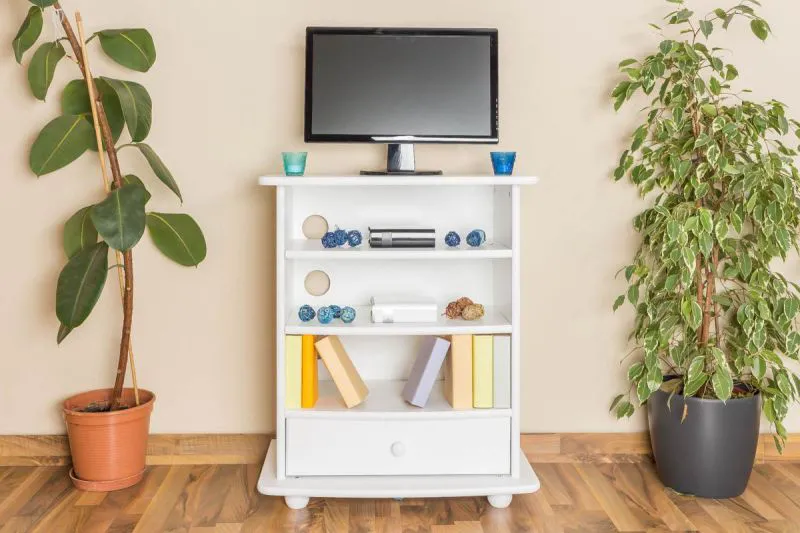 TV-Schrank Landhausstil Massivholz Farbe: Weiß 84x72x44 cm  Abbildung