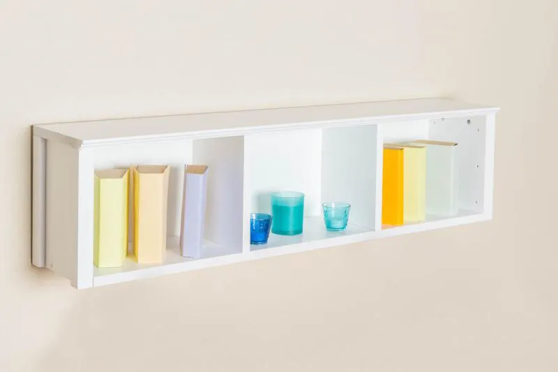 Bücherregal - 120 cm breit, Kiefer Holz-Massiv, Farbe: Weiß Abbildung