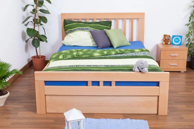 Buche Holzbett 140 x 200 cm Natur Abbildung