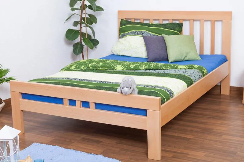 Bett Buche 140 x 200 cm Natur Abbildung