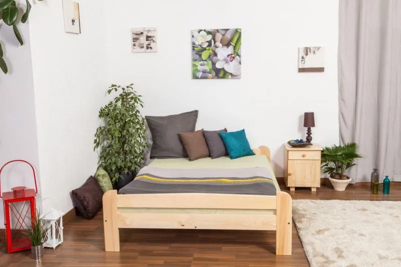Kiefer Bett 140 x 200 cm Natur Abbildung