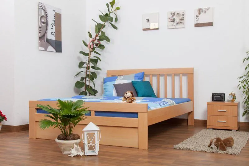 Bett 160 x 200 cm Buche Natur Abbildung