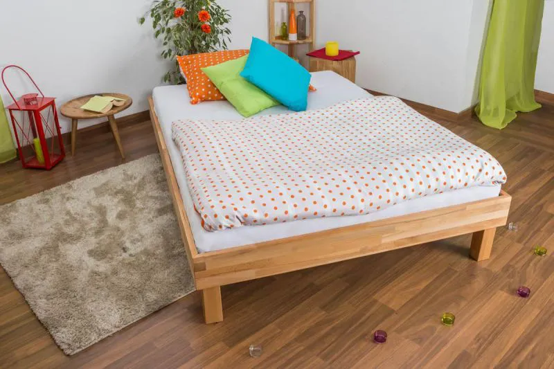 Bett Kernbuche massiv 140 x 200 cm geölt Abbildung
