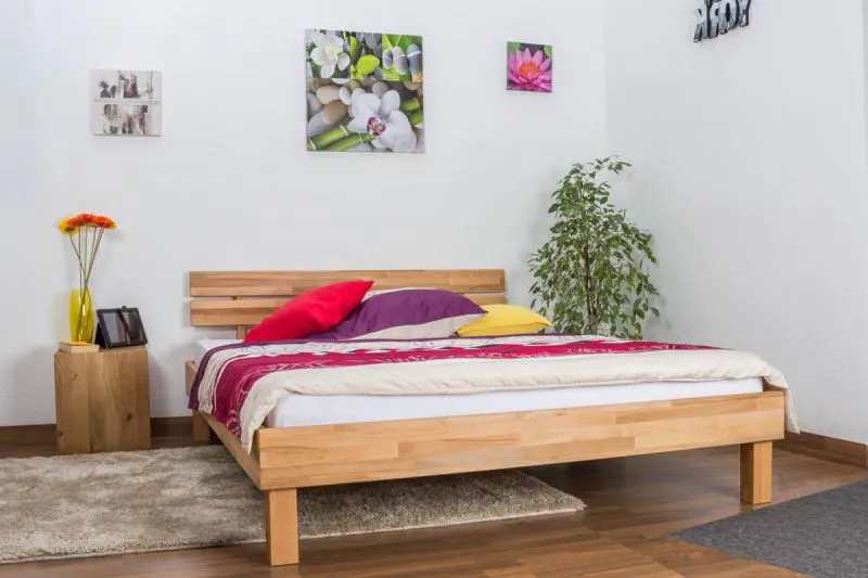 Holzbett Bettgestell Kernbuche 160 x 200 cm geölt Abbildung