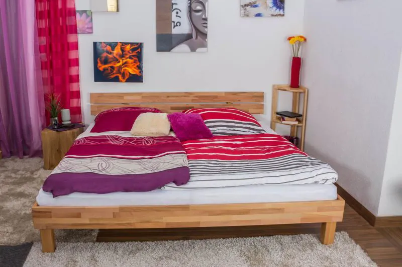 Bett Kernbuche 200 x 200 cm geölt Abbildung