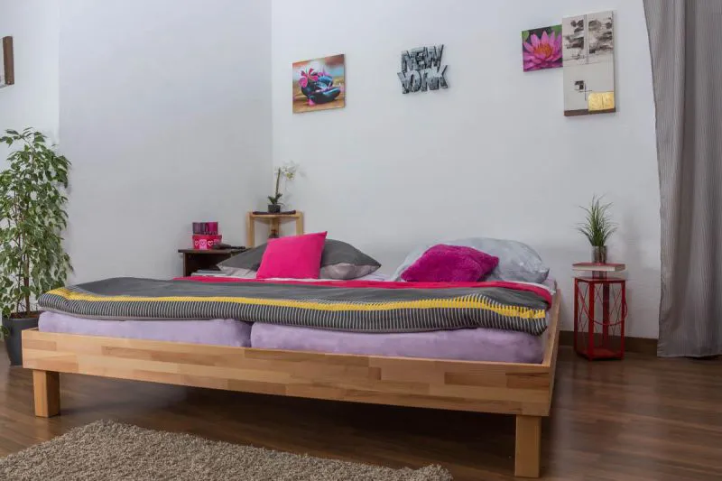 Bett 200 x 200 cm Kernbuche geölt Abbildung