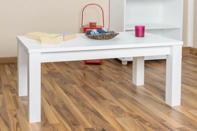 Wohnzimmertisch Kiefer Massivholz Farbe: Weiß 50x120x60 cm Abbildung
