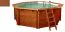 Holzpool Gardenflair 01, Achteck-rund, 5,30 x 1,38 Meter, inklusive Poolleiter, Poolfolie, Boden- und Wandvlies, Edelstahl-Eckverbindungen und LED-Scheinwerfer