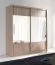 Schiebetürenschrank / Kleiderschrank mit Spiegeltüren Mystras, Farbe: Eiche Sonoma, eine Kleiderstange, fünf Fächer, Maße: 200 x 180 x 62 cm