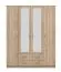 Kleiderschrank mit zwei Schubladen Kovin 01, eine Kleiderstange, zwei Türen, Farbe: Eiche Sonoma, zwei Spiegeltüren, Maße: 205 x 160 x 52 cm, 11 Fächer