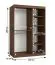 Schiebetürenschrank / Kleiderschrank | Farbe: Walnuss Warmia | 120 x 62 x 200 cm | Moderne Details | 5 Fächer | 2 Kleiderstangen | elegante Ausführung