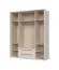 Drehtürenschrank mit vier Türen Neiafu 68, zwei Schubladen, Farbe: Kaschmir, Soft-Close-Funktion, Maße: 226 x 187 x 60 cm, drei Kleiderstangen, LED-Rahmen