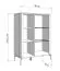 Vitrine | klein | Farbe: Kaschmir | 1 Glastür | Maße: 90 x 40 x 116,5 cm | 1 Drehtür | ABS-Kanten | getöntes Glas | 6 Fächer | für Wohnzimmer