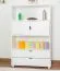 Regal, Küchenregal, Wohnzimmerregal, Bücherregal - 100 cm breit, Kiefer Holz-Massiv, Farbe: Weiß