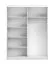 Kleiderschrank / Schiebetürenschrank | Weiß / Grau | Bucegi  03 | mit Spiegel | 2 Türen | Griffe Aluminium | 200 x 150 x 61 cm | Kleiderstange