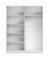 1,5 Meter breiter Kleiderschrank / Schiebetürenschrank | Weiß / Schwarz | Bucegi  04 | mit Spiegel | 2 Türen | Griffe: Aluminium | 250 x 150 x 61 cm