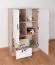 Kinderzimmer - Kommode Fabian 07, Farbe: Eiche Hellbraun / Weiß / Grau - 130 x 80 x 40 cm (H x B x T)