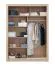 Kleiderschrank mit Spiegel, Farbe: Eiche - Abmessungen: 215 x 160 x 60 cm (H x B x T)