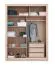 Kleiderschrank mit Spiegel, Farbe: Eiche - Abmessungen: 215 x 160 x 60 cm (H x B x T)