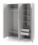 3-türiger Kleiderschrank | Farbe: Platingrau |mit 2 Schubladen | 1 Kleiderstange | 150 x 61 x 210 cm | 6 Einlegeböden | ABS-Kanten | Edegem 02