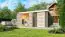 Gartenhaus mit Flachdach & verglasten Türen, Farbe: Terragrau, Grundfläche: 10,72 m²