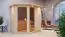 Sauna "Bjarki 1" SET mit bronzierter Tür und Kranz  mit Ofen 9 kW - 210 x 165 x 202 cm (B x T x H)
