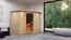 Sauna "Tjara 2" SET mit bronzierter Tür und Kranz - Farbe: Natur, Ofen externe Steuerung easy 9 kW Edelstahl - 264 x 198 x 212 cm (B x T x H)