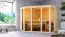 Sauna "Dilja" SET mit bronzierter Tür - Farbe: Natur, Ofen 9 kW - 231 x 231 x 198 cm (B x T x H)