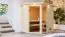 Sauna "Birger" SET mit bronzierter Tür und Kranz - Farbe: Natur, Ofen 9 kW - 224 x 160 x 191 cm (B x T x H)