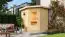 Saunahaus "Caria" SET mit Ofen 9 KW und moderner Tür, Farbe: Natur - 196 x 196 cm (B x T), Grundfläche: 3 m²