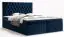 Modernes Einzelbett mit weichen Veloursstoff Pirin 65, Farbe: Blau - Liegefläche: 140 x 200 cm (B x L)